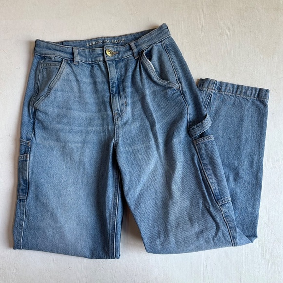 American Eagle Highest Rise 90s Boyfriend Carpenter Jeans - 6 Long - Picture 3 of 7